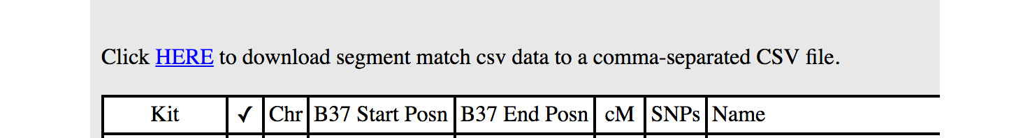 genesis screenshot showing csv download