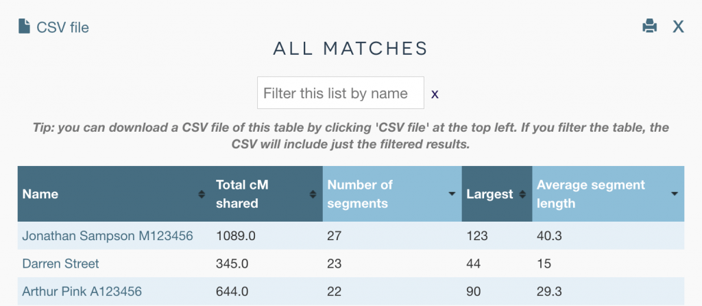 The 'All matches' report, a useful report if you've run the Cluster Auto Painter