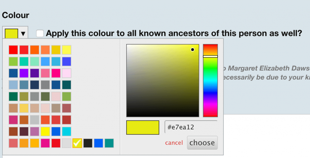 The colour picker