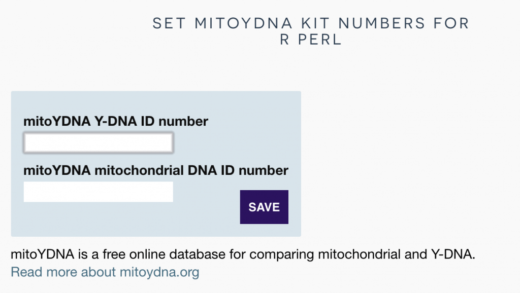 mitoYDNA integration form