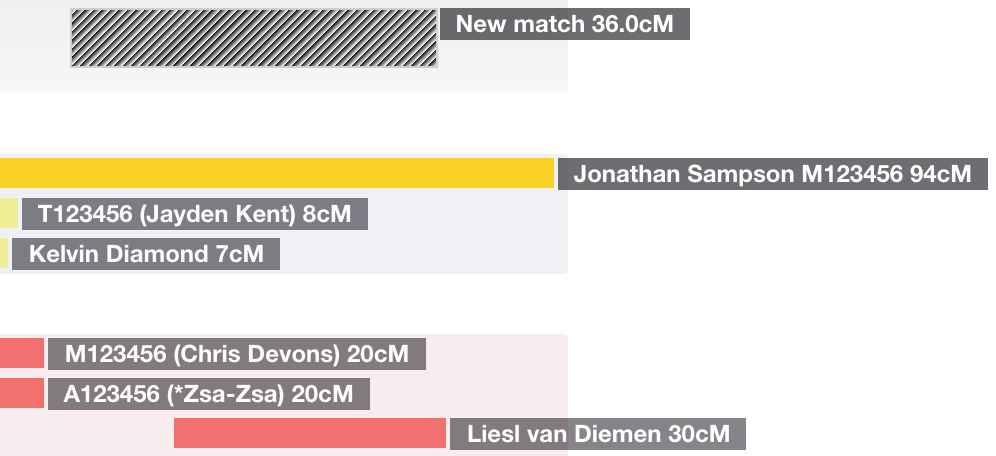 An overlaid match on a chromosome map