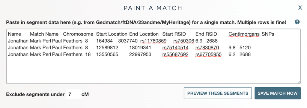 The 'Paint a new match' form