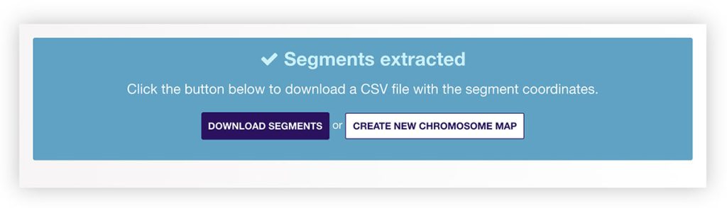 The results screen for the DNA Painter tool