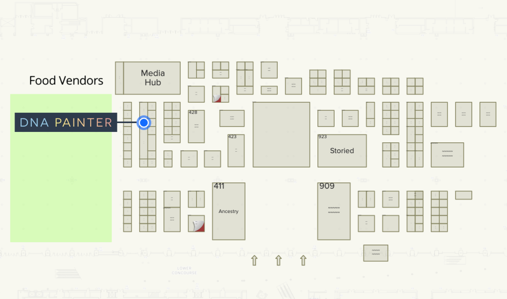 Expo hall map showing DNA Painter