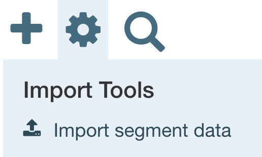 The Import segment data tool